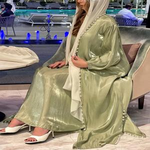 이슬람 드레스 2 조각 세트 Abayas 여성 가을 ​​우아한 파티 아랍 모로코 Hijab Abaya 두바이 터키 이슬람 Kaftan Musulmane Vestidos