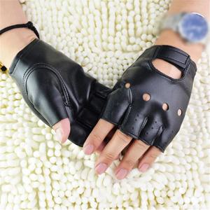 남성 unisex 인공 가죽 반 손가락 장갑 연극 펑크 힙합 운전 오토바이 성능 파티 핑거리스 장갑