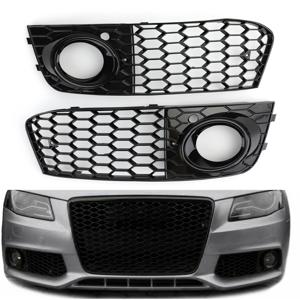 Artudatech 페어 허니컴 메쉬 안개등 오픈 벤트 그릴 흡기 Audi A4 B8 2009 2010 2011 2012