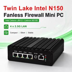 인텔 N150 미니 PC 방화벽 라우터 4 LAN i226-V 2.5G 셀러론 J6412 7305 J5005 NVMe 팬리스 미니 컴퓨터 저전력 pfSense 박스