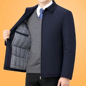 중년 및 노년 남성을 위한 남성용 신상 겨울 따뜻한 솜 패딩 재킷, 임원용 루즈핏 아빠옷 캐주얼 코트
