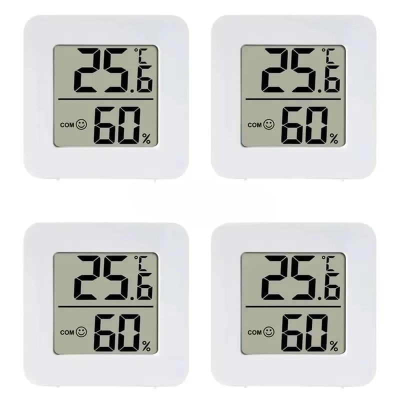 1/9PCS 실내용 온도계 미니 디지털 온습도계, 벽걸이 센서 LCD 화면 포함, 가정용