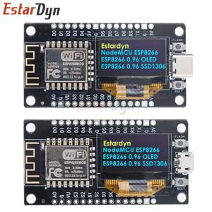 Estardyn NodeMCU ESP8266 V3, 0.96 OLED 디스플레이 CH340 ESP-12F WiFi 모듈, 마이크로파이썬용 TYPE-C USB 포함