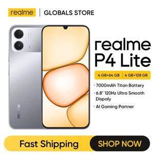 리얼미 P4 라이트 스마트폰 NFC 7000mAh 배터리 15W 충전 6.8인치 120Hz LCD 디스플레이 IP64 8MP 카메라 4GB+64GB 4+128GB