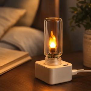 USB 전원 플레임 플리커 LED 야간 조명 캔들 무드등 (방, 자동차, 책상, 노트북, 컴퓨터, 축제 및 파티 장식용)