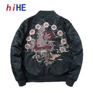 남성용 봄 가을 겨울 자수 자켓 수카잔 코트 청소년 야구 코트 두꺼운 파일럿 자켓 코튼 패딩 Z1A1
