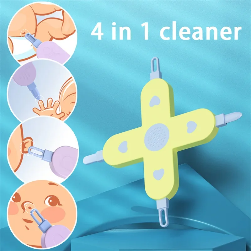 4-in-1 케어 가제트 Baby Dig Booger 클립 유아 귀 코 배꼽 청소 도구 어린이 족집게 청소 유아 비강 관리 용품
