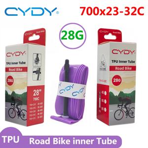 28g CYDY 로드 자전거 TPU 이너 튜브 700x23C 25C 26C 27C 28C 30C 32C 사이클링 자전거 타이어 카메라 타이어 700C 프랑스식 밸브