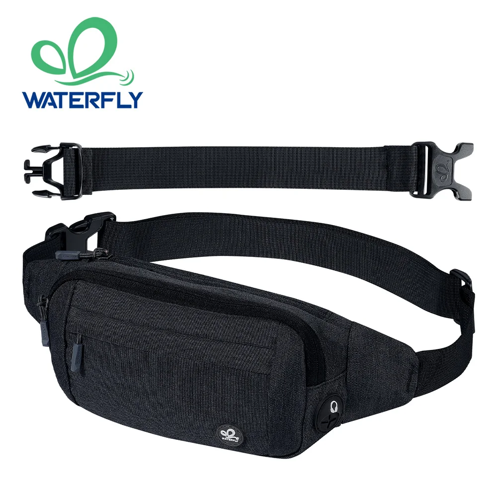 WATERFLY 패니 팩 허리 가방 파우치 부랑자 벨트 가방 어깨 크로스 바디 가슴 가방 조깅 하이킹 하이커 여자 남자를위한 포켓 스포츠