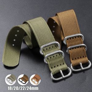 시계 스트랩 나일론 실버 블랙 골드 링 버클 18mm 20mm 22mm 24mm 남성 여성 세이코 늑골이있는 브레이드 시계 액세서리 교체