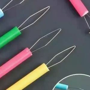 10개입 리더 비더 실끼우기 바늘 재봉 도구 원통형 다채로운 바늘 실끼우개 재봉 실끼우개 DIY 액세서리