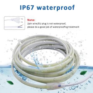 220V IP67 방수 COB LED 스트립 3000K 4000K 6000K 240LEDs/m 플렉스 리본 2핀 케이블/EU 플러그 야외 테이프 램프 정원 조명
