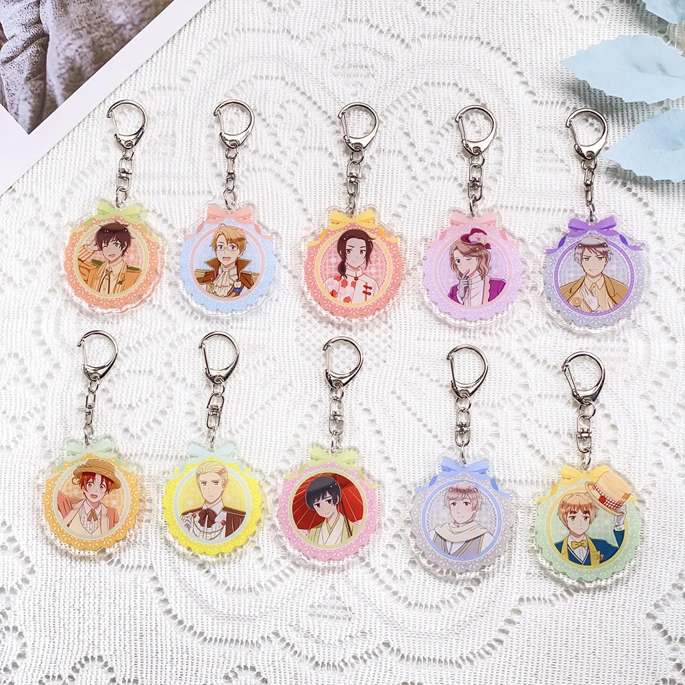 1/10PCS 애니메이션 캐릭터 헤타리아 아크릴 키체인 액세서리 만화 ​   열쇠고리 친구 선물 재미있는 가방 장식품 백팩 펜던트