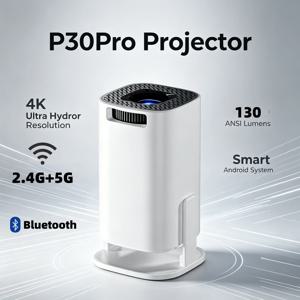 P30PRO 홈시어터 프로젝터 안드로이드 11 WIFI 6 네이티브 720P 스피커 내장 휴대용 시네마 야외 프로젝터