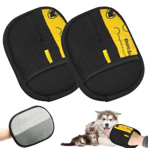 2PCS 양면 고양이 그루밍 장갑 애완동물 털 제거 브러쉬 강아지 털갈이용 정전기 제거 장갑 소파 카펫용