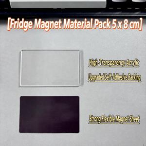 5pcs 크리 에이 티브 DIY 수제 냉장고 자석 자체 접착 투명 아크릴 냉장고 자석 사각형 라운드 DIY 공예 세트 홈