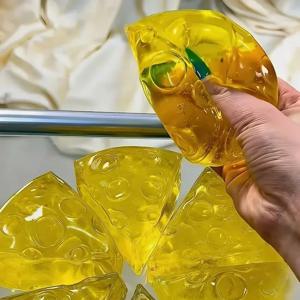 스퀴시 허니 치즈 스퀘어 1피젯 토이즈 슈퍼 소프트 모찌 치즈 스퀴즈 토이 재미있는 안티 스트레스 감각 장난감 성인용 선물