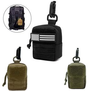 전술 미니 MOLLE 파우치 컴팩트 유틸리티 EDC 허리 가방(배터리 담배 케이스용 카드 슬롯 포함) 사냥 트레킹 러닝 캠피