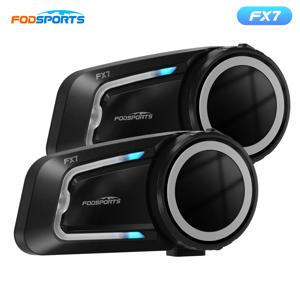 2개 세트 Fodsports FX7 메쉬 오토바이 인터콤 블루투스 헬멧 인터콤 헤드셋, BT 5.4, 10명 라이더 2000M,지원 APP.