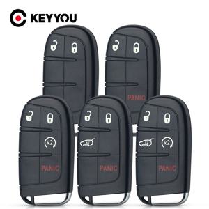 KEYYOU 자동차 키 쉘 크라이슬러 지프 나침반 레니게이드 체로키 스마트 원격 키 Fob 케이스 2/3/4/5 버튼 비상 삽입 블레이드