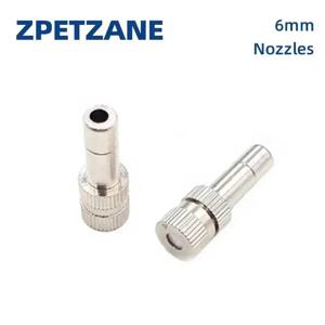 5pcs 6mm 저압 노즐 0.2 ~ 0.8mm 미세 분무 황동 미스트 분무기 관개 소독 냉각 안개