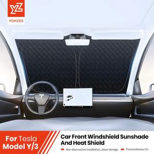 YZ For Tesla Model Y 3 Highland Juniper 2021-2025 자동차 차양 앞 창 그늘 바이저 유리 지붕 채광창 UV 보호