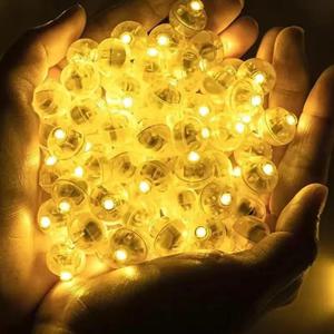 50/100 Pcs LED 풍선 조명 미니 라운드 볼 풍선 야간 조명 종이 랜턴 웨딩 파티 장식을위한 LED 플래시 램프