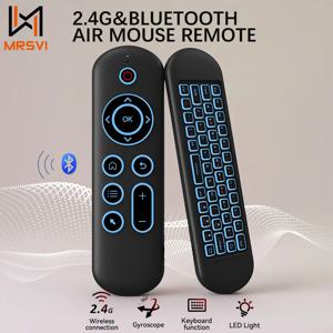 MRSVI 에어 마우스 원격 제어 M5 무선 2.4G 및 블루투스, 스마트 안드로이드 TV 박스, PC용 7색 백라이트 자이로스코프 키보드 포함