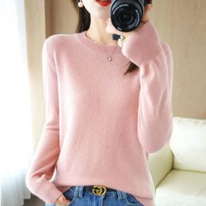 가을 겨울 신상 라운드넥 스웨터 여성용 풀오버 스웨터 긴팔 이너웨어
