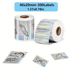 【NIIMBOT과 호환되지 않음】1롤 40x20MM 호환 Phomemo M110 M220 M200 자체 접착식 레이저 감열지, E210 P50 Detong P1