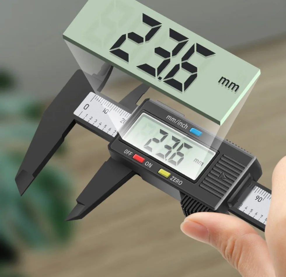 탄소 섬유 다이얼 버니어가 있는 정밀 전자 디지털 캘리퍼스 100mm/150mm 마이크로미터 측정 도구 디지털 자
