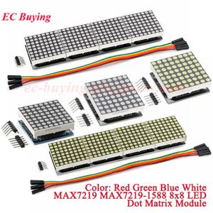 MAX7219 1588 도트 매트릭스 LED 디지털 튜브 4 in 1 8*8 도트 매트릭스 모듈 디스플레이 빨강 초록 흰색 파랑 컬러 MCU 제어 드라이브 보드