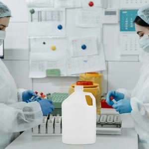 2Pcs 5L 화학물질 저장 용기 접착제, 세제, 비누 용액용 플라스틱 액체 주전자 누출 방지 씰 사이드 핸들 화이트