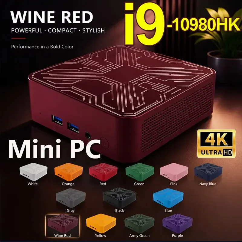 미니 PC 인텔 코어 i9 10980HK 윈도우 11 소형 포켓 컴퓨터 16GB 램 1/2TB SSD WIFI6 BT5.2 4K 데스크탑 PC 게이밍 컴퓨터
