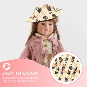 20Pcs 절묘한 미니어처 짠 밀짚 모자 인형 집 미니어처 장면을위한 섬세한 바느질 장식 악센트 DIY 공예 모자