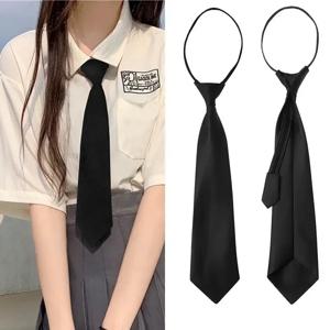 유니폼 JK 여자 블랙 간단한 지퍼 넥타이 남성 여성 학생 무대 공연 매트 넥타이 의상 액세서리 도매