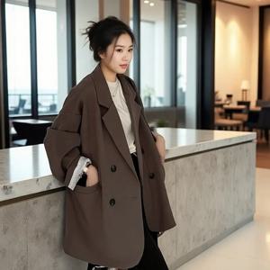 여성용 세트 오버사이즈 블레이저, 한국 시크 블랙 블레이저, 캐주얼 코트, 스트리트웨어, 루즈 재킷, 단색 여성 의류, 학생 코트