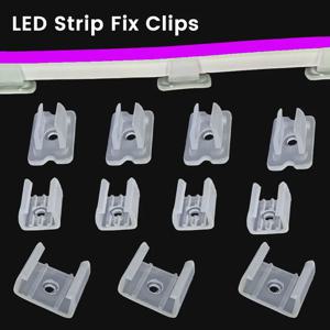 LED 스트립 고정 클립 홀더 고정 용 커넥터 액세서리 2835 네온 라이트 6mm 8mm 12mm 15mm 220V 유연한 COB 플라스틱 버클
