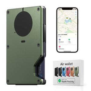 에어태그 칩 내장 지갑, RFID 차단 신용 카드 홀더, 남성용 슬림 지갑, Apple Find My iOS 전용 호환