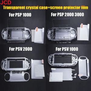 PSV 1000 2000용 투명 보호 케이스 하드 쉘 PSP1000 2000 3000용 화면 보호 필름 포함