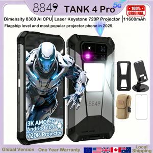 8849 Tank 4 Pro프로 유니허츠 5G 러기드 프로젝터 스마트폰 1TB 36G 안드로이드 16 스포츠폰 11600mAh 디멘시티8300 AMOLED 120HZ