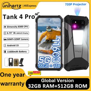 유니허츠 8849 탱크 4 프로 5G 폰 내장 720P 프로젝터 디멘시티 8300 16GB/18GB 3k AMOLED 11600mAh IP68/IP69