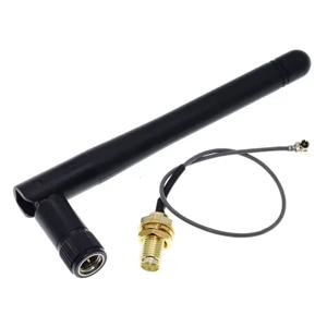 2.4GHz 3dBi WiFi 2.4g 안테나 RP-SMA 남성형 무선 공유기+ 17cm PCI U.FL IPX - RP SMA 남성형 피그테일 케이블 ESP8266 ESP32