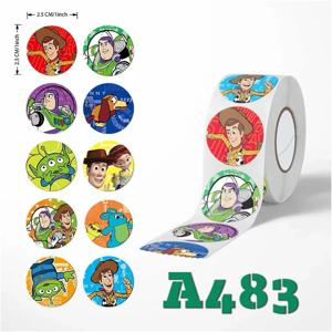 500pcs/Roll 디즈니 토이 스토리 귀여운 낙서 스티커 만화 씰링 스티커 컴퓨터 노트북 문구 DIY 장난감 비밀