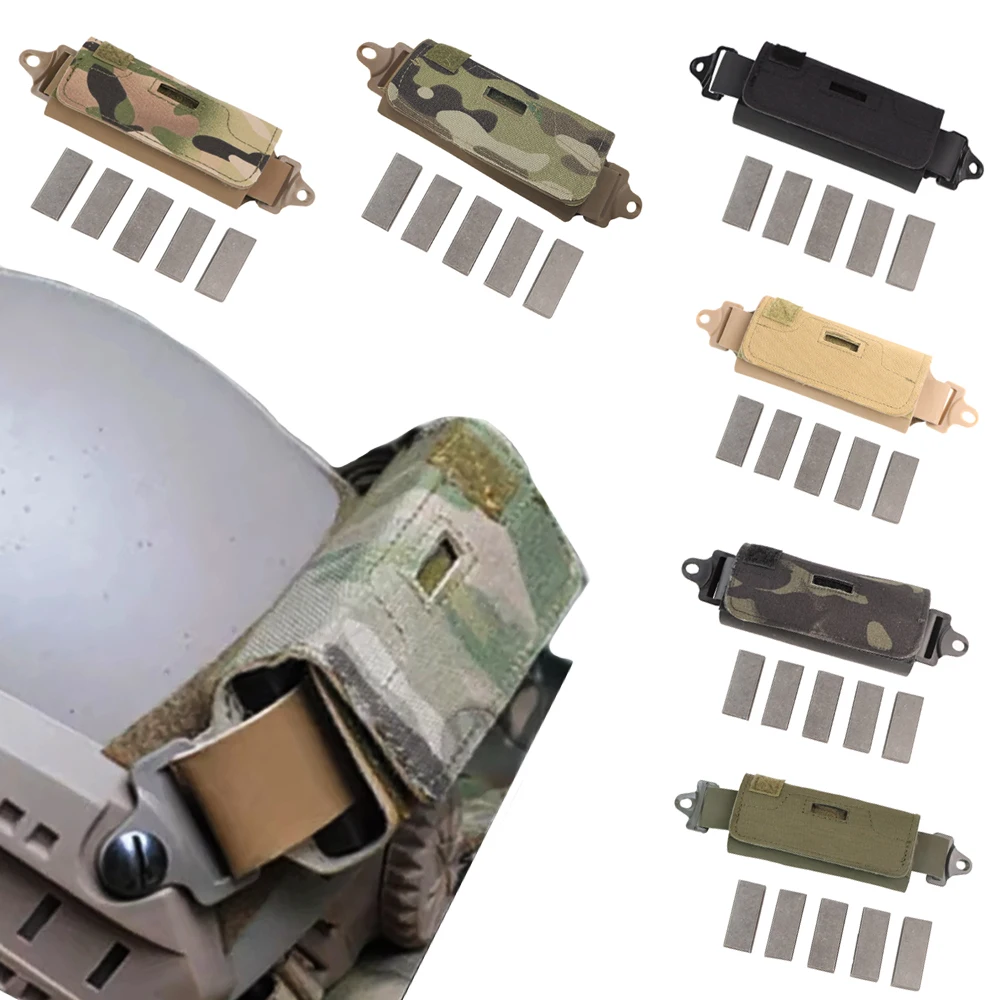 BOOIU 전술 헬멧 카운터 밸런스 백 OPS Fast Airsoft 헬멧 웨이트 백 5 개의 카운터 블록이있는 NVG 카운터 웨이트 파우치