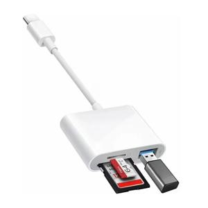 USB C 타입 SD/TF 메모리 카드 리더, 3-in-1 USB C 카드 리더, 아이폰 15 프로, 아이패드, 맥, 맥북, 노트북, 안드로이드, PC 및 기타 기기와 호환 가능