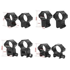 2PCS 사냥용 라이플 스코프 마운트 링(직경 25.4mm 30mm) 전술 스코프 손전등 11mm 20mm 피카티니 레일 마운트 액세서리