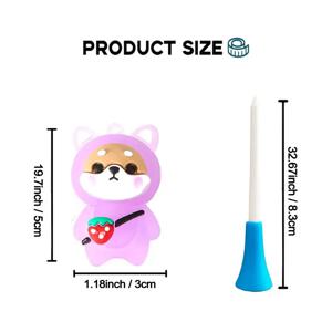 1개 골프 고무 티, 반짝이는 조명과 귀여운 만화 캐릭터 디자인, 분실 방지 골프공 홀더, 땋은 로프 포함, 야외 골프 액세서리