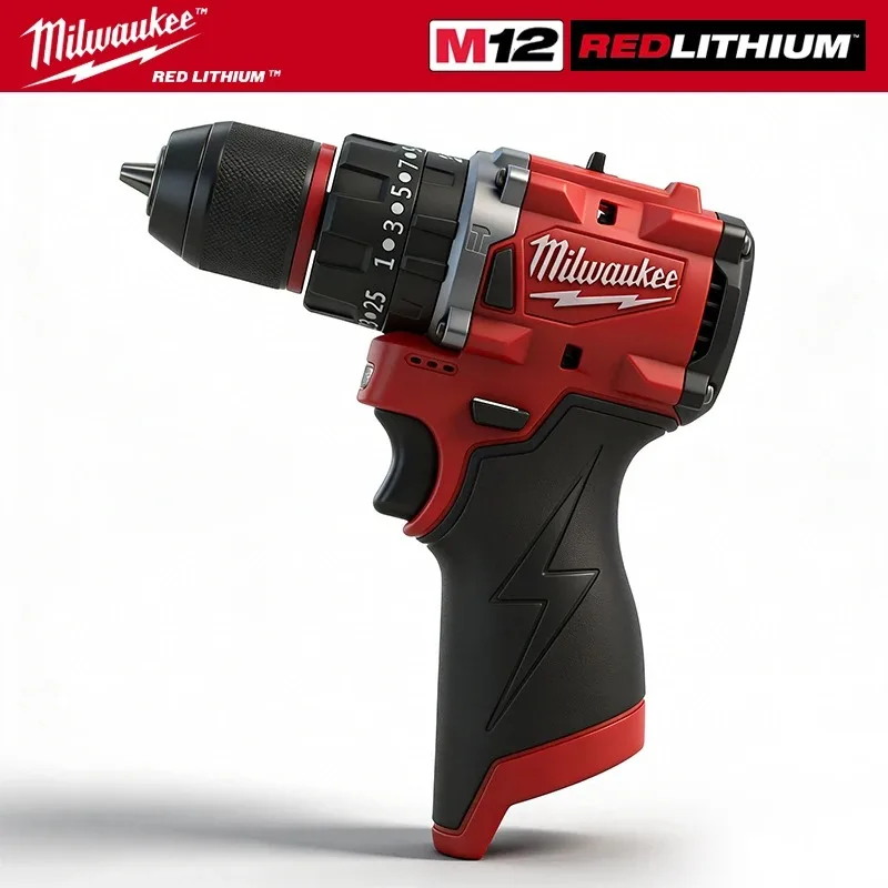 밀워키 M12 브러시리스 전기 드릴, 12V 무선 드릴/드라이버 1/2인치 척 가변 속도 DIY 및 전문가용 배터리 미포함