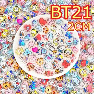 1/2cm 50/100개 BT21 아크릴 미니 조각 DIY 키체인, 헤어핀, 냉장고 자석, 액세서리, 재미있는 만화 선물 재료